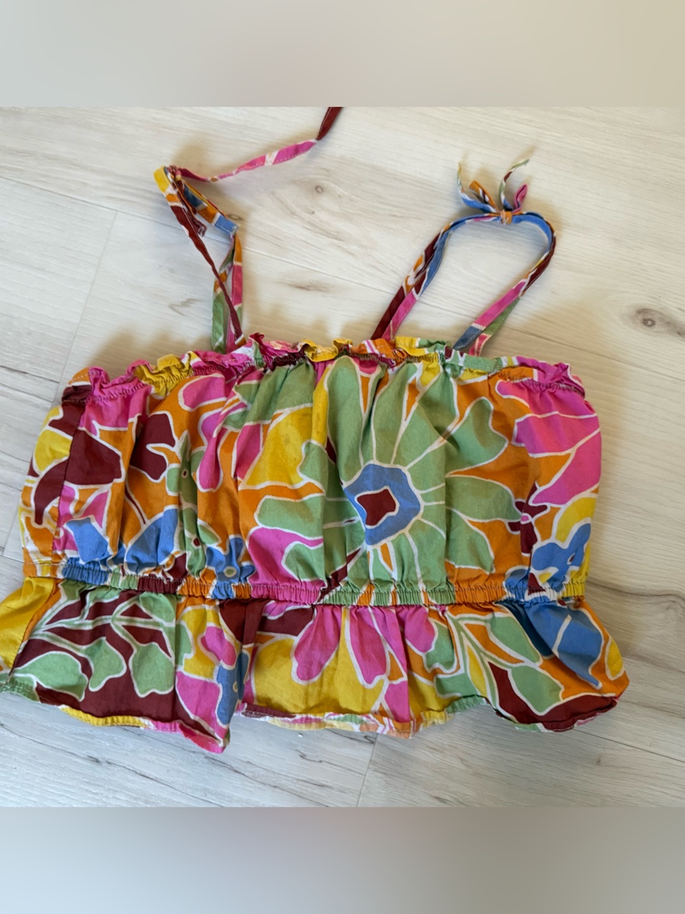 Zara Kids Floral Ruffle Tank Top - Multicolor